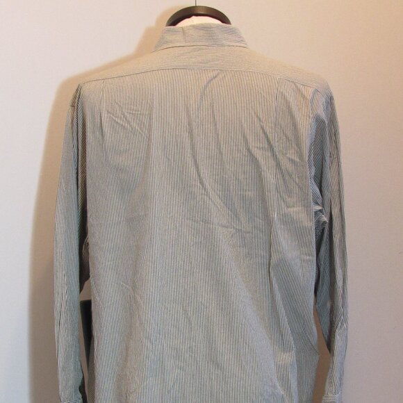 Brooks Brothers Men's Shirt French Cuffs Black and White Stripes Cotton XXL - Picture 7 of 8